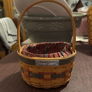 Longaberger Basket with Red and Yellow Accents